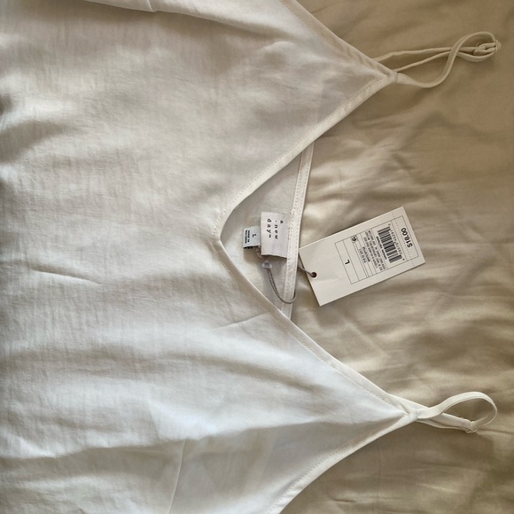 A New Day NWT Ivory Camisole Adjustable Spaghetti Strap V-neck Split Hem 10 - Picture 8 of 8